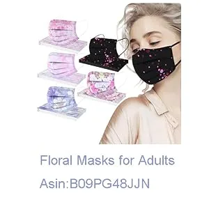 50Pc Disposable Black Face_Masks with Colorful Butterfly Printed Designs for Adult, 3-ply Face Breathable Filter Protective Multicolor1 - Spring Summer Masks disposable adults