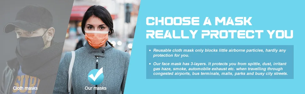 50 PCsFace Mask Disposable Non Surgical Masks 3-Ply Earloop Mouth Cover Mask- Orange - product information 1
