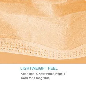 50 PCsFace Mask Disposable Non Surgical Masks 3-Ply Earloop Mouth Cover Mask- Orange - product information 5