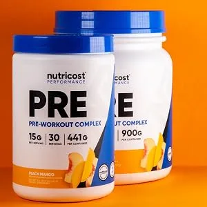 Nutricost Pre-Workout Complex Powder Fruit Punch (60 Serv) - Nutricost Preworkout Pre Workout Peach Mango 30 servings 60 servings non-gmo gluten-free