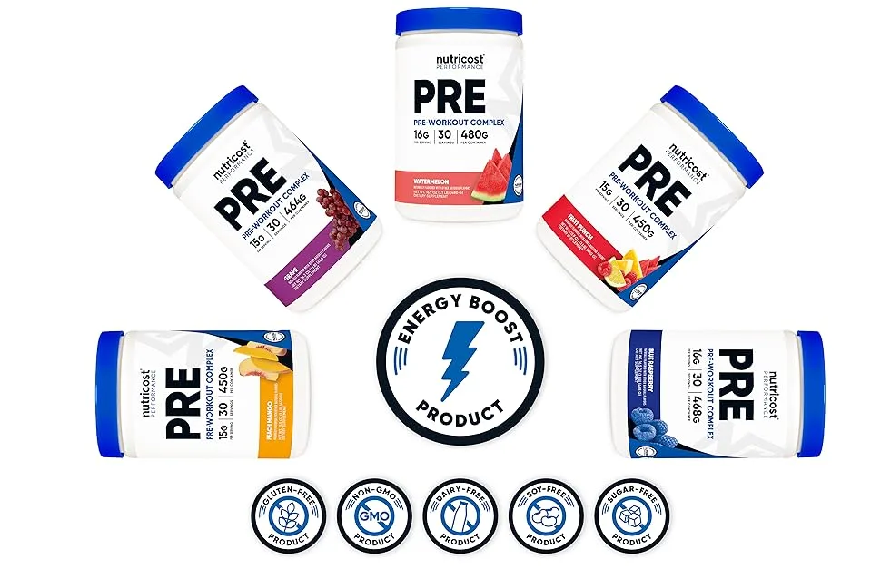 Nutricost Pre-Workout Complex Powder Fruit Punch (60 Serv) - preworkout pre workout pre-workout powder from Nutricost