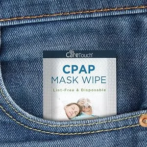 Care Touch CPAP Travel Mask Wipes - 25 Individually Wrapped CPAP Wipes - Unscented - Cleans CPAP, BiPAP, or Other Pap Masks - wipe
