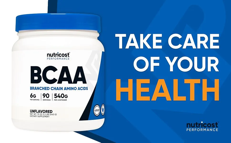 Nutricost BCAA Powder 2:1:1-150 Servings (Unflavored) - Nutricost Performance BCAA Powder Take Care of Your Health