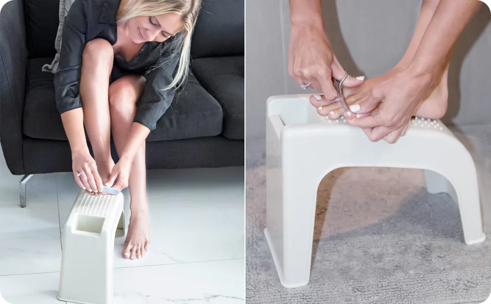 AmazeFan Shower Foot Rest, Shower Foot Stool for Shaving Legs, Pedicure Foot Rest Stand White - product information 9