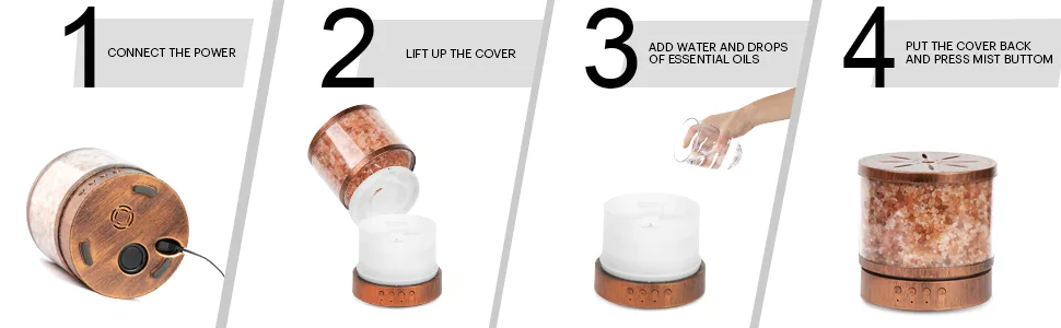 Autumn Rain Essential Oil Diffuser Himalayan Salt Lamp Cool Mist Humidifier 400 ml Ultrasonic Aroma Diffusers Humidifier 7 Colors Changing LED Night Lights Gifts Ideas for Mom 400ML - Essential Oil Diffuser