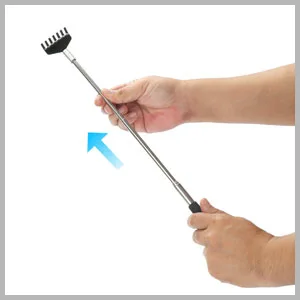 Upgrade Telescoping Back Scratcher, Metal Backscratchers for Men Women Adults Dad Kid,Extendable Back Massager Scratchers,Black Retractable Back Tool (Black+2pack) - BACK03