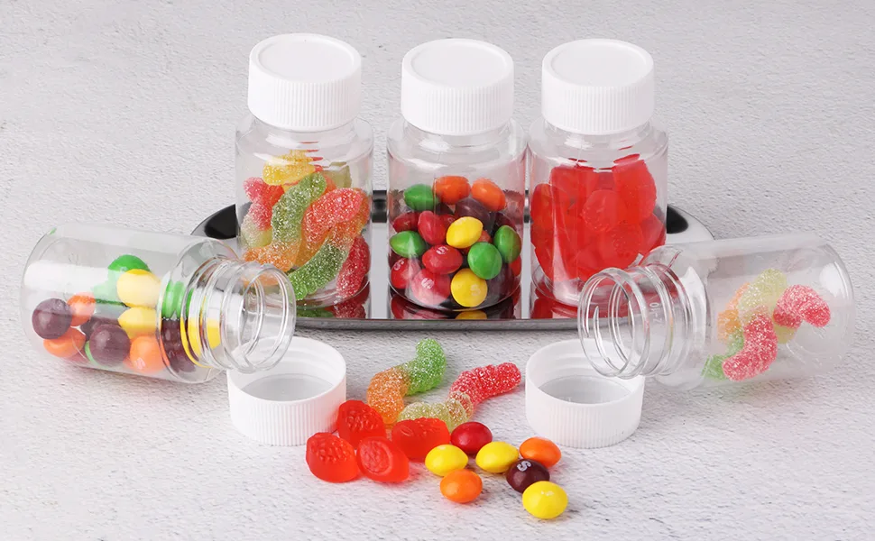 Lamoutor 18Pcs Clear Pill Bottle Plastic Medicine Bottle Empty Reagent Bottle Chemical Containers with Caps for Liquid Solid Powder Medicine 80ML 80ML-18Pcs - product information 2
