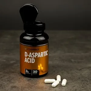 VitaDirect D-Aspartic Acid (DAA) Pills - Supplement for Men, 750 mg, 120 Vegetarian Capsules - D-Aspartic Acid Serving Size
