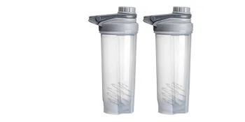 EYMPEU 2 Pack 24oz Shaker Bottle Work Out Dishwasher Safe BPA & Phthalate-free Leakproof. Solid Screw lid blender Cup Bottles for Protein Mixes, Clear - Water Bottle