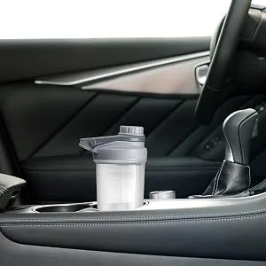 EYMPEU 2 Pack 24oz Shaker Bottle Work Out Dishwasher Safe BPA & Phthalate-free Leakproof. Solid Screw lid blender Cup Bottles for Protein Mixes, Clear - water bottle with straw