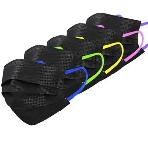 Sheal Kids 100PCS Individually Packaged Black with Colorful Elastic Earloops Disposable Face Masks for Children ( 4-12 Years) - product information 2
