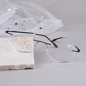 Eyekepper Frameless Reading Glasses Women - Round Rimless Readers Men Silver + 1.00 +1.00 Silver - frameless round reading glasses for men