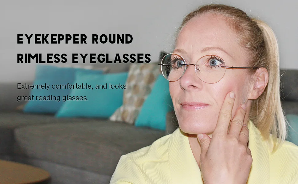 Eyekepper Frameless Reading Glasses Women - Round Rimless Readers Men Silver + 1.00 +1.00 Silver - round rimless reading glasses