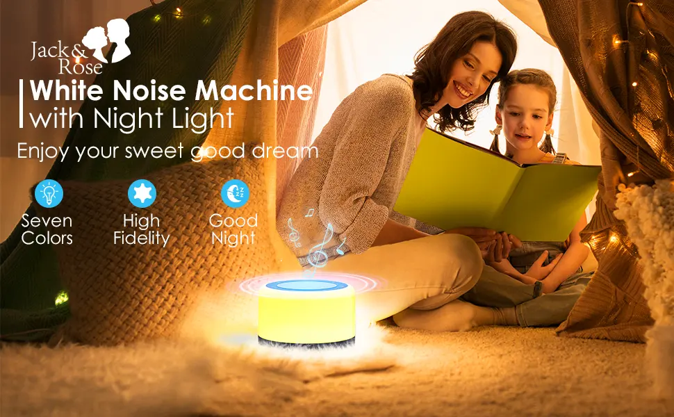 White Noise Machine for Sleeping Baby Kids, Sound Machine with Night Light, 16 Sounds - white noise machine
