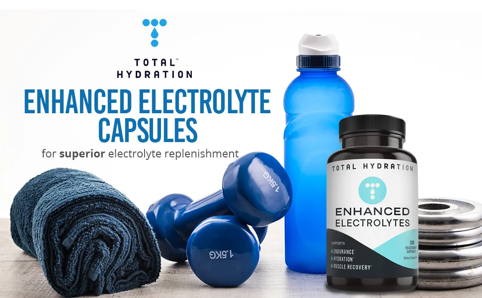 Total Hydration Electrolyte Capsules (100ct) Low Carb Natural Replacement Rehydration Salts with Magnesium, Zinc, Calcium, Sodium, Support for Keto, Electrolyte Salts - natural electrolyte drops hydation tablets keto salts low carb supplements vegan friendly