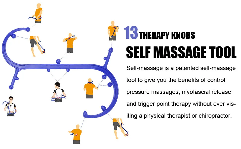 Trigger Point Massager Tool-GOHIKING Neck and Back Massager Handheld, Manual Self Massage Tool, Lower Back Massager, Shoulder Massager, Myofascial Release Tool - Deep Muscle Massage A1 Purple - MASSAGE TOOL