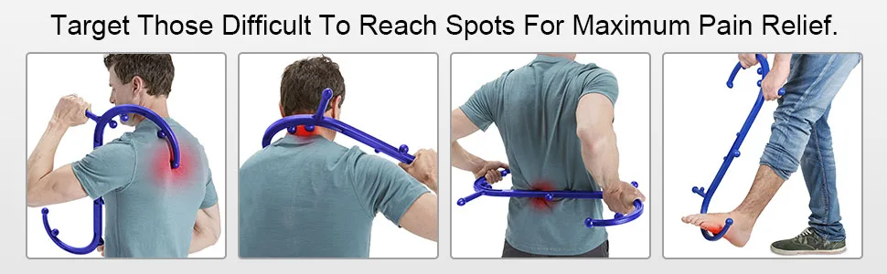 Trigger Point Massager Tool-GOHIKING Neck and Back Massager Handheld, Manual Self Massage Tool, Lower Back Massager, Shoulder Massager, Myofascial Release Tool - Deep Muscle Massage A1 Purple - SELF MASSGE