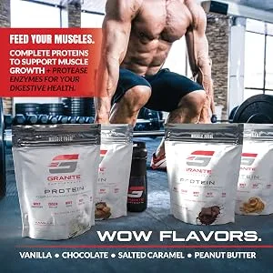 Protein Powder by Granite | 30 Servings of Complete Spectrum Protein to Build Lean Muscle | 5 Protein Sources: Whey Concentrate, Micellar Casein, Isolate, Grass Fed Beef, Egg White | 2lb (Chocolate) - flavors