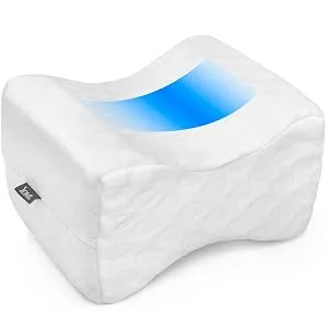 DMI Contoured Memory Foam Knee Wedge Pillow for Sleeping, Sciatica Pain Relief, Hip & Back Pain, Leg Pillow for Side Sleepers, Bed Positioner, White KNEE PILLOW - ergonomic design