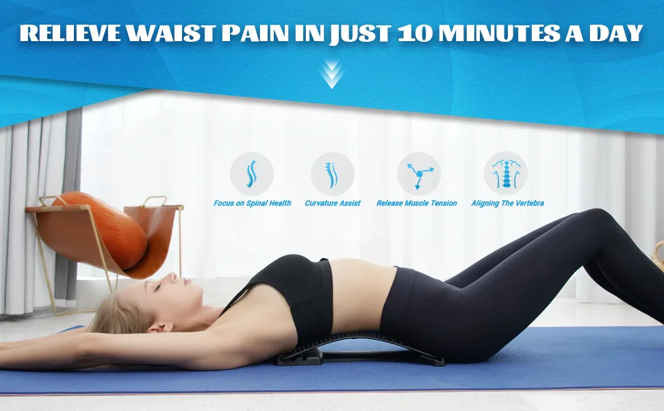Back Stretcher, Lumbar Back Cracker Board Pain Relief Device, Back Massage Spine Board for Herniated Disc, Sciatica, Scoliosis, Lower and Upper Back Muscle Pain Relief - Back Stretcher
