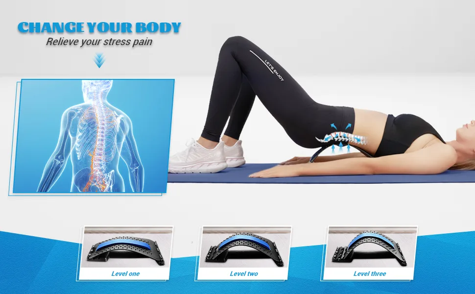 Back Stretcher, Lumbar Back Cracker Board Pain Relief Device, Back Massage Spine Board for Herniated Disc, Sciatica, Scoliosis, Lower and Upper Back Muscle Pain Relief - Back Stretcher