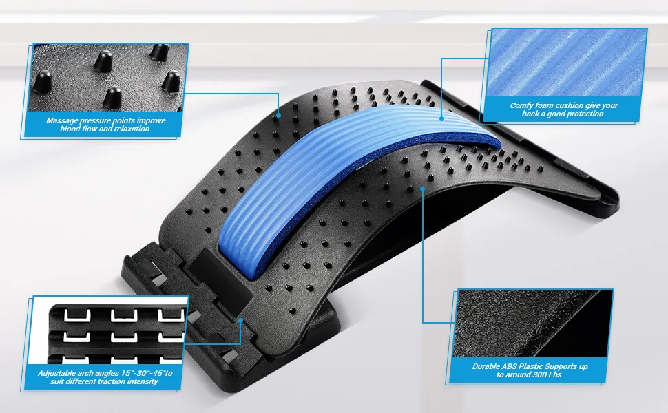 Back Stretcher, Lumbar Back Cracker Board Pain Relief Device, Back Massage Spine Board for Herniated Disc, Sciatica, Scoliosis, Lower and Upper Back Muscle Pain Relief - Back Stretcher