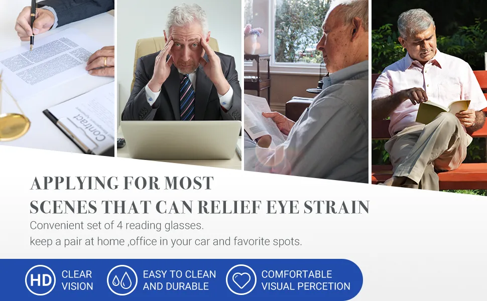 4 Pack Reading Glasses Computer Glasses Men Blue Light Blocking Metal Full Frame Readers for Men Include Sun Readers Anti UV 2.75 Black 2.75 x - blue light blocking readers