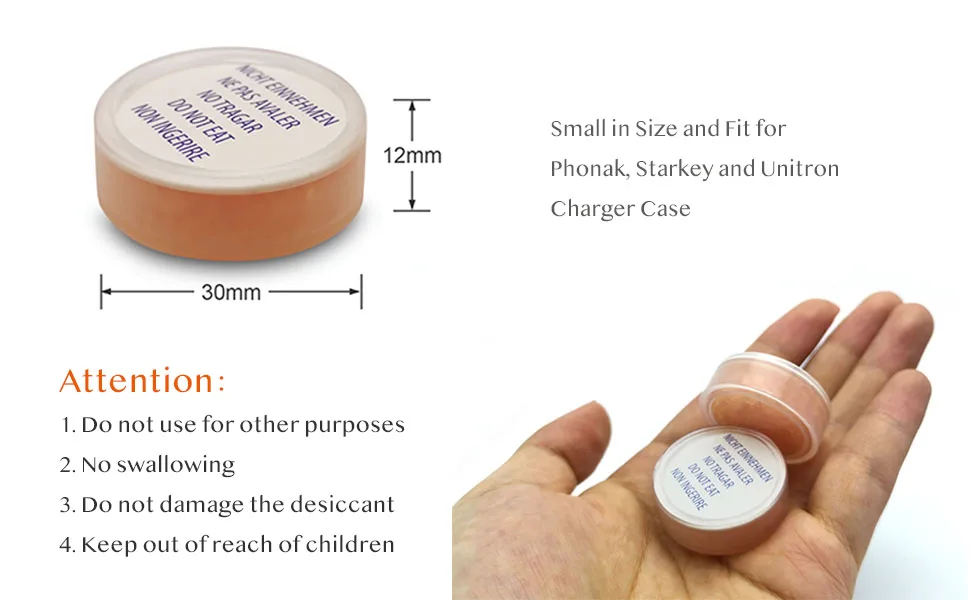 8 Pieces Hearing Aid Drying Capsules C&C Dry-Cap for Phonak, Starkey and Unitron Charger Case - drying4