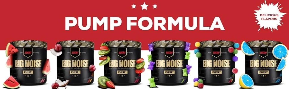 Redcon1 - Big Noise Pump Formula - 30 Servings (Rainbow Candy) , Non Stim Pre and Pump, Insane Pumps, Increased Vascularity, Increased Mental Focus - FLAVORS