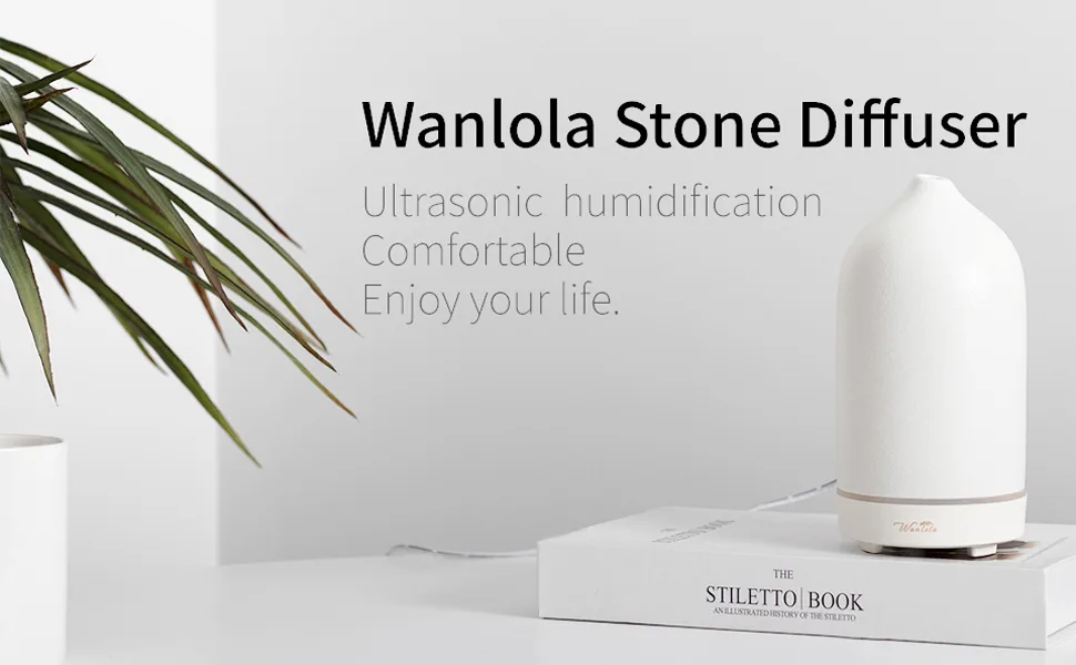 Wanlola Essential Oil Diffuser,Ceramic Diffuser,120ml Aromatherapy Diffuser with Waterless Auto-Off Function for Home Office Room(Black) - product information 2
