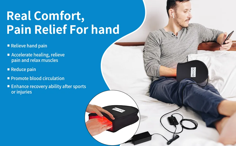 Red Light Therapy Devices Near Infrared LED 880 NM Hand Pain Relief Double Side pad for Fingers Wrist 1 - 19dh-001
