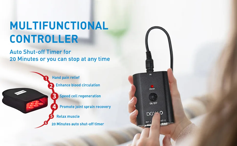 Red Light Therapy Devices Near Infrared LED 880 NM Hand Pain Relief Double Side pad for Fingers Wrist 1 - 19dh-003