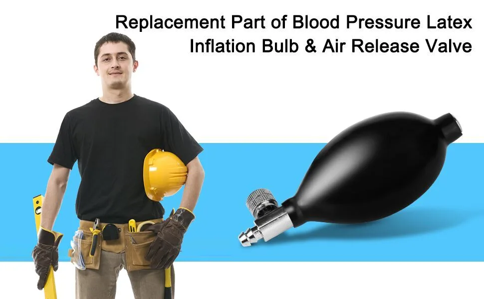 Lamoutor 3Pcs Blood Pressure Latex Bulb Replacement Inflation Bulb Pump Hand Squeeze Sphygmomanometer Bulb with Air Release Valve - product information 1