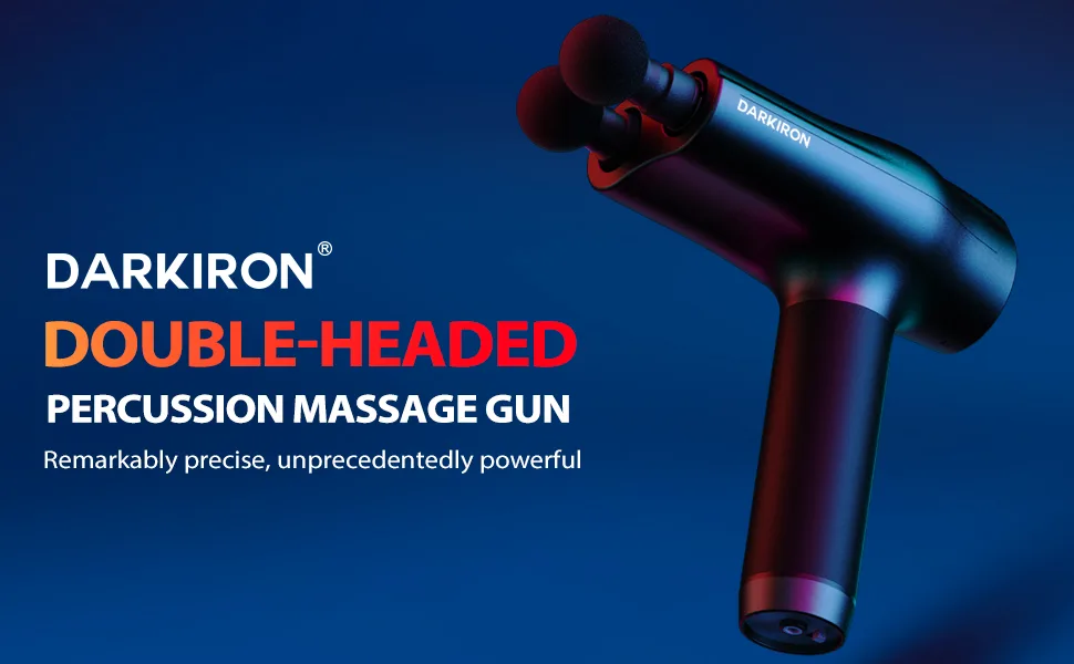 Massage Gun, Double-Head Massage Gun Deep Tissue with 6 Sets (Total 12) Massage Heads 4 Speeds Percussion Massager for Athletes Black-em17 - product information 9
