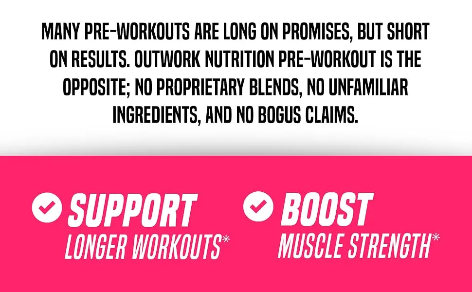 Outwork Nutrition Pre-Workout Supplement with Nootropics - Energy & Mental Focus for Better Workouts - Backed by Science (Tropical Candy, 226 Grams) - nutrition woke no explode raw pump lit v1 low caffeine batch c4 stim running sports blue raspberry