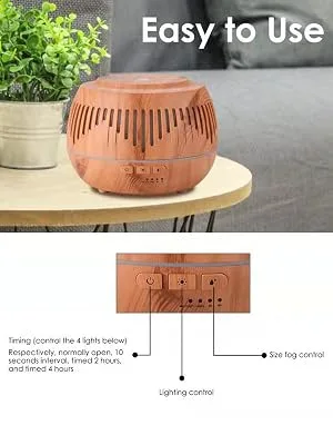 Essential Oil Diffuser Aromatherapy Humidifier: 500ml Ultrasonic Aroma Air Vaporizer Remote Control for Large Room - Cool Mist Diffusers for Bedroom Home White (Black) (White) - 3666