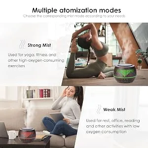 Essential Oil Diffuser Aromatherapy Humidifier: 500ml Ultrasonic Aroma Air Vaporizer Remote Control for Large Room - Cool Mist Diffusers for Bedroom Home White (Black) (White) - product information 5
