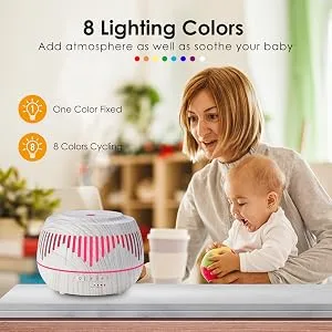 Essential Oil Diffuser Aromatherapy Humidifier: 500ml Ultrasonic Aroma Air Vaporizer Remote Control for Large Room - Cool Mist Diffusers for Bedroom Home White (Black) (White) - product information 7