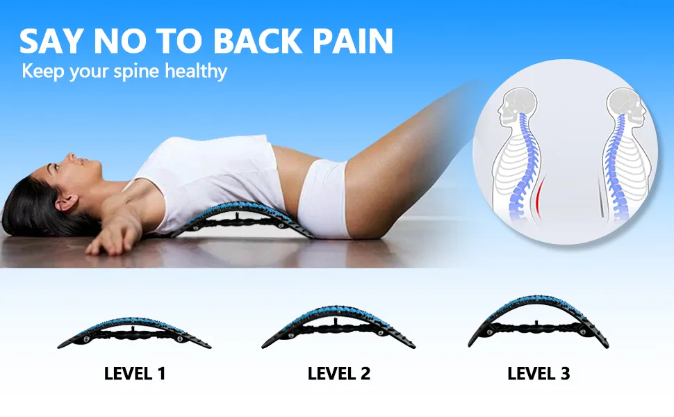 Back Stretcher,Back Cracker, Spine Works Back Realignment Device Back Stretcher for Lower Back Pain Relief,Herniated Disc, Sciatica, Scoliosis, Multi Level Back Decompressor Black - back stretching device