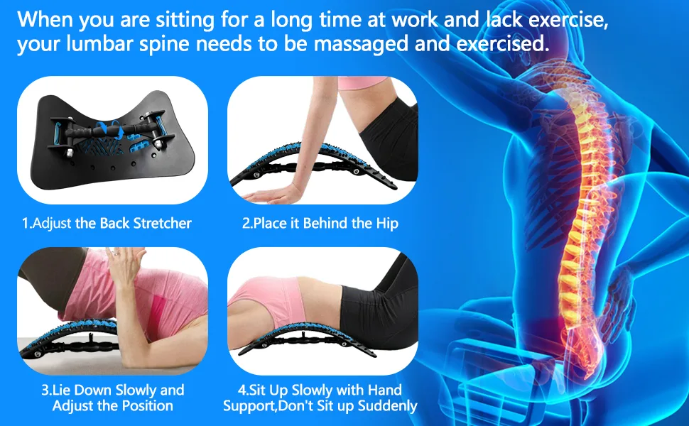 Back Stretcher,Back Cracker, Spine Works Back Realignment Device Back Stretcher for Lower Back Pain Relief,Herniated Disc, Sciatica, Scoliosis, Multi Level Back Decompressor Black - scoliosis back stretcher