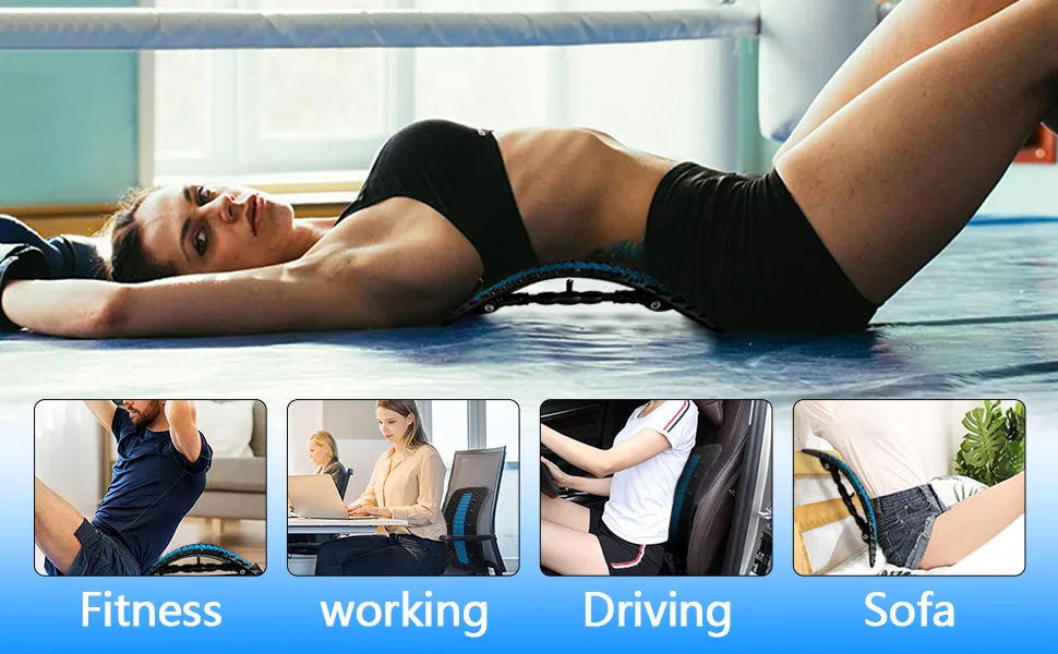 Back Stretcher,Back Cracker, Spine Works Back Realignment Device Back Stretcher for Lower Back Pain Relief,Herniated Disc, Sciatica, Scoliosis, Multi Level Back Decompressor Black - upper back stretcher for pain relief