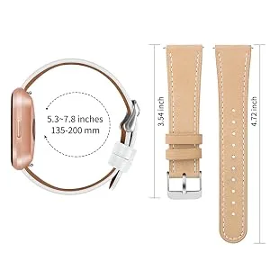 POHNUI 3 Pack Leather Bands Compatible with Fitbit Versa 2/Versa/Versa Lite/Versa SE for Women Men, Adjustable Soft Leather Replacement Strap Wristband for Fitbit Versa Smart Watch Green+Pink+Gray - versa bands