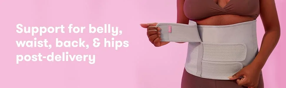 Frida Mom Postpartum Abdominal Support Binder | Natural Delivery & C-Section Recovery | 9" High Adjustable Compression Wrap - Made-to-move support