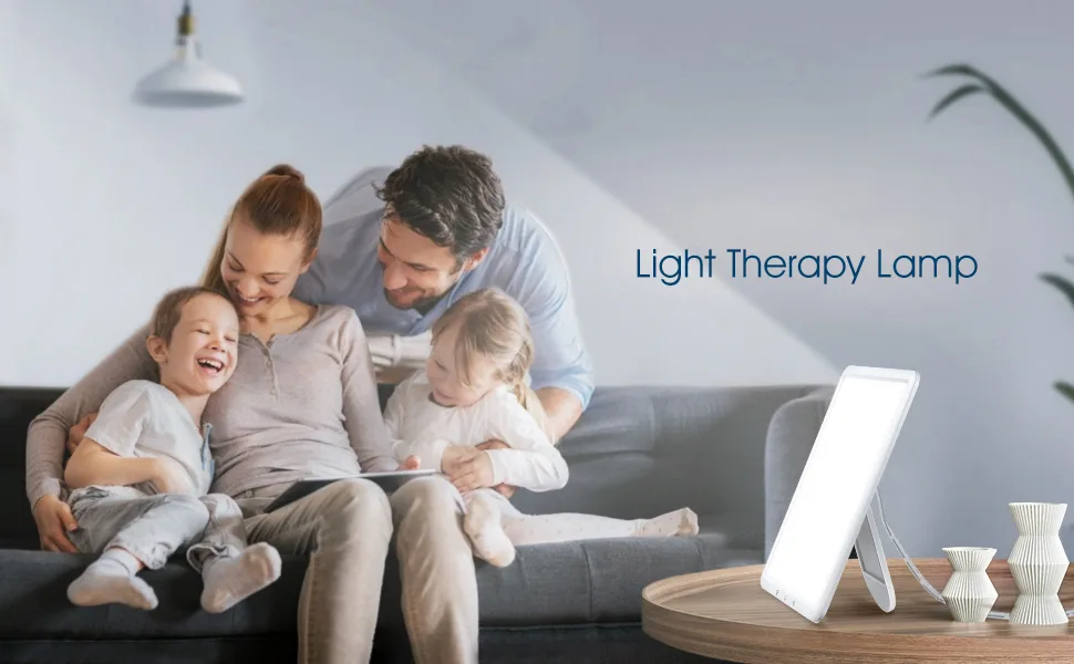 Light Therapy Lamp, UV-Free 10000 Lux Bright White Therapy Light, 90° Rotatable Stand with Timer, Brightness Adjustable, Touch Control, Memory Function - product information 1