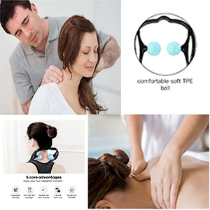 Veewook Neck Manual Massager Balls, Handheld Manual Neck Back and Shoulder Massage Relax Stick, Shiastu Deep Tissue Trigger Point Neck Massager Tool Black - Neck Massager Manual Tool Mimic Real Therapists Hands