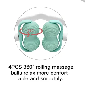 Veewook Upgrade 360° Dual Roller Ball Rolling Manual Neck Massager Tool,Handheld Pressue Point Neck Shoulder Massager with Roller Balls Green - Upgrade 360 degree rolling ball neck massager manuel