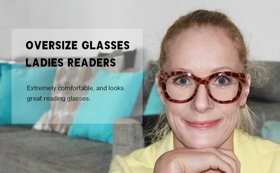 Eyekepper Oversized Glasses - Retro Eyeglasses for Women - Grey/Tortoise Frame Grey/Tortoise 0.0 x - oversize reading glasses