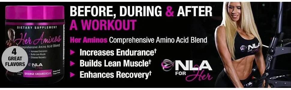 NLA for Her - Her Aminos - Comprehensive BCAA Amino Acid Blend - Supports Increased Endurance, Builds Lean Muscle, Improve Hydration & Enhance Recovery - Watermelon - 254 Grams - product information 1