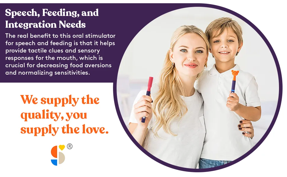 Special Supplies Buzz Buddy Oral Stimulation kit with 6 Soft Textured Interchangeable Heads, Calm Sensory Needs, Support Speech, and Stimulate Self Feeding, Gentle Vibrations - Oral Stimulator Kit Special Supplies