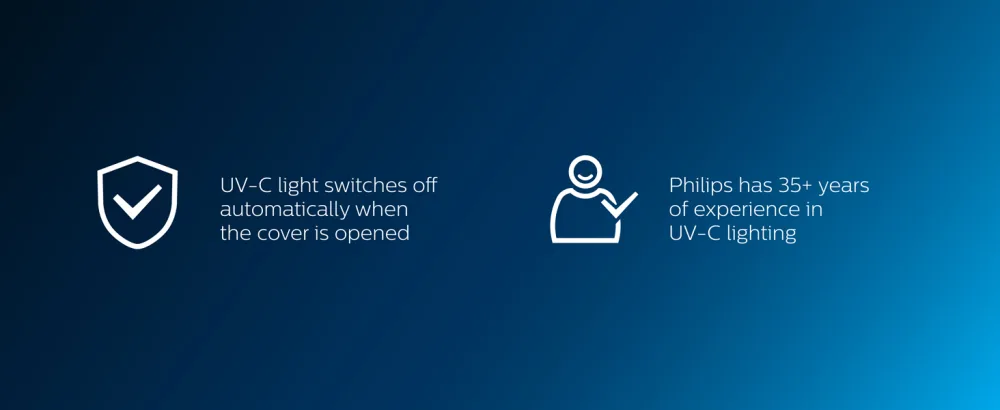 Philips UV Light Sanitizer Box | Disinfect Everyday Items, Baby Products, Tablets in Minutes | Touch Control | Auto-Off Safety | ETL Listed & EPA Certified - Philips;LED;UV-C; disinfecting lamp; mini box; disinfect surfaces and objects; easy to use; features